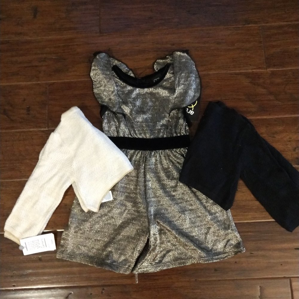 Baby Girls Fancy Jumper w/ Matching sweaters 12M